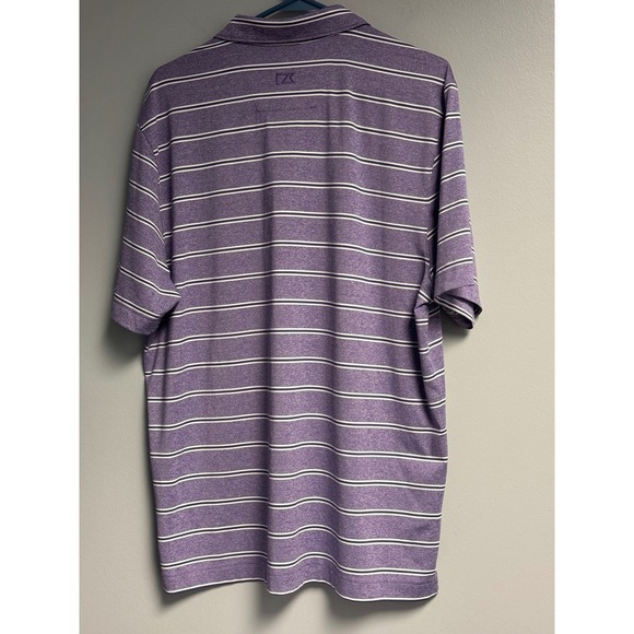 Cutter and Buck Troon North Golf Club Mens L Purple Polo Shirt Short Sleeve - Picture 8 of 10